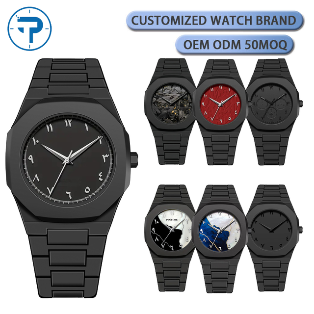 High-End Glass Dial Plastic Band Arabian Numbers Custom Waterproof Other ultra Thin Polycarbon Arabic Quartz Mens Watch for Man