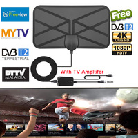 Antenne TV numérique intérieure portable OEM/ODM, récepteur de signal TV HDTV, antenne en plastique Dvbt2, 4K 1080p