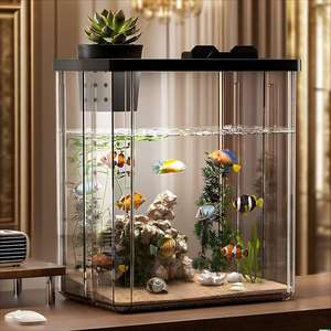 Premium Klein Acryl <span class=keywords><strong>Aquarium</strong></span>-Ultra Heldere Rechthoekige Mini Bowl, Duurzaam Lekvrij Desktop <span class=keywords><strong>Aquarium</strong></span> Voor Thuis, Kantoor, Cadeau - Product Image 3