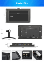 Moniteur à écran IPS 10,1 pouces 16:10 178 °   Affichage ultra large et haute résolution, HDMI/VGA/AV/BNC avec haut-parleur intégré