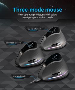 Ratón Vertical Inalámbrico F-35C BT con Pantalla, <span class=keywords><strong>Recargable</strong></span>, 4000 DPI, 7 Botones, Ergonómico, para PC, Portátil y Tablet - Product Image 2