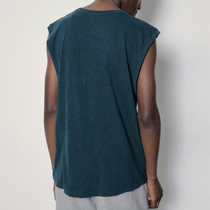 เสื้อกล้ามออกกำลังกายสีพื้น ปรับแต่งได้ คุณภาพสูง เป็นมิตรกับสิ่งแวดล้อม สำหรับผู้ชาย ขายดีที่สุด บริการ OEM ออกแบบเสื้อกล้าม - Product Image 2