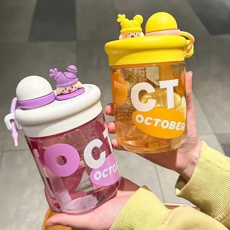 Kids Sippy Cup Water Bottles Creative Cartoon Feeding With Straws And Lids Spill Proof Portable Toddlers Beverage cups