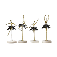 Sculpture de danseuse de ballet en métal de luxe sur base en marbre, art moderne pour la maison, le bureau, l'hôtel, fabrication OEM ODM