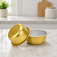 Moules à pâtisserie en aluminium coloré réutilisables personnalisés, dorés et rouges, mini moules à gâteaux de 180 ml (6 oz), résistants à la chaleur, recyclables, petits moules
