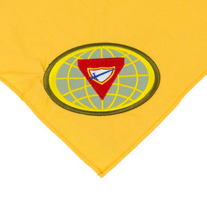 Custom Logo Girl Boy Scout Neckerchief Fabric Embroidery Pathfinder Adventure Cotton Polyester Neckerchief Patches with Cufflink
