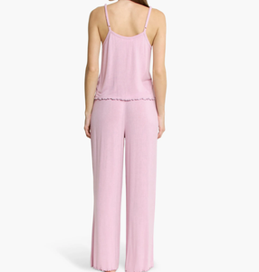 Ensemble de pyjama léger et confortable pour <span class=keywords><strong>femme</strong></span> : haut caraco et pantalon côtelés, idéal pour la maison et le loungewear - Product Image 4