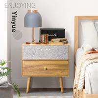 Altavoz Moderno con Carga Inalámbrica, Reproductor de Música para Mesa de Noche y Luz con Sensor, Plataforma de Almacenamiento Inteligente
