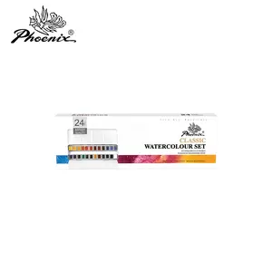 فينيكس 24 لون للفنان جودة عالية لوازم فنية صلبة أكاريل الطلاء كتلة المياه مجموعة الألوان