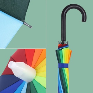 46-Inch Extra Long Waterproof Fiberglass Frame Straight <b>Umbrella</b> J Hook Handle Semi-<b>Automatic</b> Opening All-Season Advertising - Product Image 6