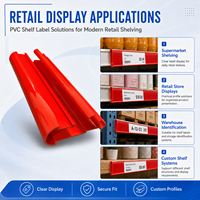 Penyangga Label Rak Profil Ekstrusi PVC Penahan Label Harga Strip Data Strip Label Rak Supermarket