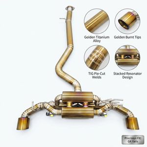 Escape Valvetronic de Alto Rendimiento, Soldado con Titanio Dorado TIG, con Puntas para <span class=keywords><strong>GR</strong></span> <span class=keywords><strong>Yaris</strong></span> GXPA16 1.6T, Mejora de Rendimiento - Product Image 5