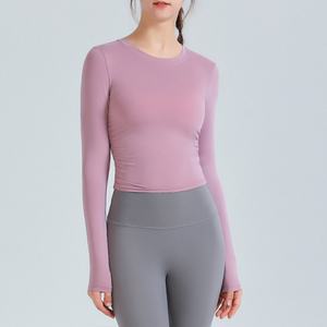 Tops de yoga à manches longues pour femmes sur mesure, vente en gros, chemises de sport pour filles, vêtements de sport pour femmes, vêtements de fitness pour l'équitation, vêtements de sport pour la salle de sport, t-shirt - Product Image 6