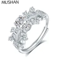 Bague en argent sterling 925 MuShan Designer Jewelry avec halo de moissanite VVS, plaquée or 18 carats, bijoux fins brevetés MST, pour amie