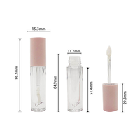 Tube de brillant à lèvres vide 6ml, marque privée, avec bouchon à vis, personnalisable avec logo et impression sérigraphique, finition brillante