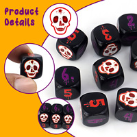 Dés personnalisés en acrylique de 16 mm, six faces, impression UV, logo personnalisé, motif imprimé, dés de jeu à coins arrondis