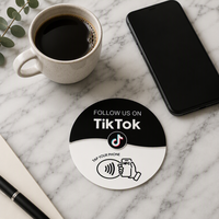 Étiquette de table NFC 13,56 MHz en acrylique pour avis TikTok, commande au restaurant et carte de points d'avis Facebook TK
