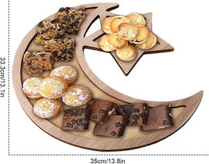 Decoración de Mesa para Eid Mubarak y Ramadán con Diseño de Luna y <span class=keywords><strong>Estrella</strong></span>, Bandeja para Servir Pasteles para el Hogar, Decoración de Mesa para Fiestas de Eid Mubarak - Product Image 4