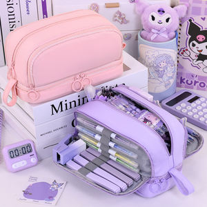 Organisateur scolaire <span class=keywords><strong>en</strong></span> tissu polyester avec plusieurs poches pour stylos, crayons et fournitures artistiques, trousse à crayons à fermeture éclair multi-compartiments - Product Image 1