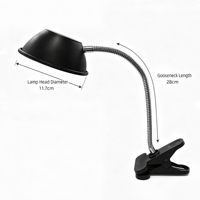 Lampe chauffante LED UVB 5.0 pour reptiles, spectre complet UVA+UVB, avec clip flexible étanche pour tortue et dragon barbu