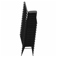 Chaise de banquet pliable empilable en vinyle noir et métal, design moderne durable, pour hôpital, maison, bureau, usage commercial