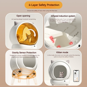 Caja de Arena Autolimpiable Inteligente con Control por APP, Eliminación de Olores, <span class=keywords><strong>Puerta</strong></span> de Seguridad, 10 kg, Ecológica, Fácil de Limpiar, Gran Capacidad - Product Image 3
