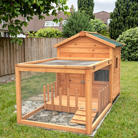 Cage de luxe écologique SDR025 pour lapins, cailles et canards avec nichoir, cage en bois résistante aux intempéries pour usage extérieur