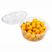 Bol à salade en plastique transparent 32DL avec couvercle en dôme, récipient jetable pour fruits, préparation de repas, pastèque et pâtes, vente en gros