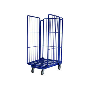 גבוהה באיכות מחסן בטיחות סופרמרקט מטען אחסון פלדה אבץ חוט רשת מתגלגל כלוב מזרן עגלה - Product Image 3