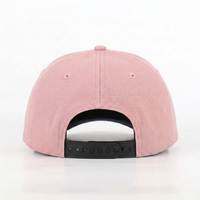 Casquette de baseball personnalisée en coton sergé bicolore rose et bleu marine avec patch tissé et visière incurvée pour hommes et femmes, style sport snapback