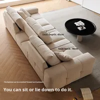 Ensemble de canapés minimalistes italiens en pixel, meubles pour salon, petit appartement, dossier réglable, éponge en latex amovible et lavable