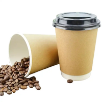 Gobelets en papier écologiques isolés à double paroi jetables personnalisés avec couvercles pour café vin eau minérale
