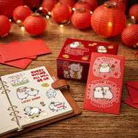 Autocollants personnalisés imprimés pour le Nouvel An chinois 2027, motif mouton, étiquettes autocollantes pour emballage cadeau, fournisseur en gros