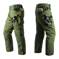 Pantalones de Senderismo Tácticos IX7 para Hombre, Cálidos, Casuales, de Longitud Media, Forrados de Forro Polar, para Exteriores
