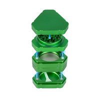 Beyou nouveau Design plat Triangle broyeur fumée boutique 63mm broyeur d'herbes broyeur 4 couches en alliage de Zinc fumer broyeur d'herbes