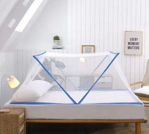China Supplier High Quality <b>Folding</b> Mosquito Net Baby Foldable Mosquito Netting Round Top <b>Double</b> <b>Bed</b> Fabric Mesh - Product Image 2