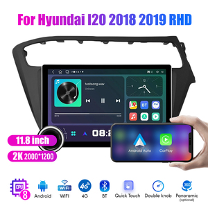 11.8 "diamant double boutons 2K QLED écran 2 Din Android autoradio pour <span class=keywords><strong>Hyundai</strong></span> I20 2018 2019 RHD stéréo Android Auto Carplay - Product Image 3