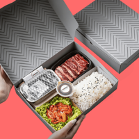 Boîte en papier pour brochettes de barbecue en plein air pour restaurant arabe avec grilles de barbecue intégrées, compartiment à charbon de bois, ensemble pour kebabs, emballage pour rôtisserie