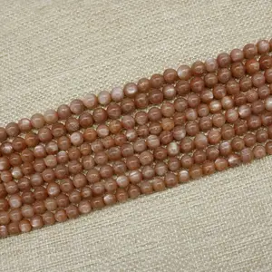 DIY珠宝制作散装圆形天然橙色方解石珠尺寸4 5 6 7 8毫米长度约15英寸1169557