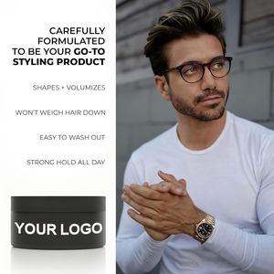 Cire coiffante pour hommes à tenue moyenne, ingrédients naturels, étiquette personnalisée avec logo - Product Image 6