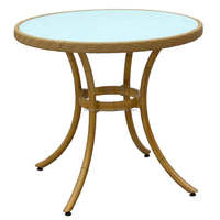 Table à manger en aluminium aspect bambou pour jardin, café, terrasse en métal pour restaurant
