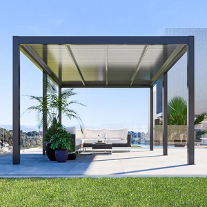 Auvent en aluminium pour extérieur, montage mural, imperméable, avec ouverture à lamelles, couverture de toit motorisée, gazebo, écran, balcon, jardin - Product Image 1