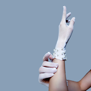 Gants en dentelle Écran tactile Semi-transparent <span class=keywords><strong>Blanc</strong></span> Élastique Mariée Perle Gants résille - Product Image 4