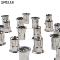 Mur Rivet Semi-Hex Kepala Datar dengan Ujung Terbuka, Profil Rendah, Mur Hexagon Rivnut SUS, Rivet Setengah Hex Shank Tahan Putar untuk Otomotif
