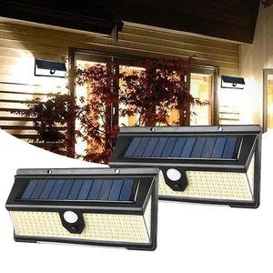 Luzes Solares com Sensor de Movimento IP65 de 190 LEDs - Lâmpadas de Parede Externas à Prova d'Água para Segurança de Jardim, Quintal e Pátio - Product Image 1