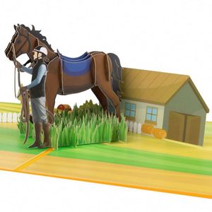 Carte de vœux 3D pop-up créative artisanale sur le thème des animaux sportifs avec les meilleurs vœux - Product Image 2