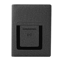 Carnet de notes A5 chargeur intelligent sans fil coffret cadeau organisateur en cuir de luxe avec couverture PP rigide personnalisée carnet de notes en papier de luxe