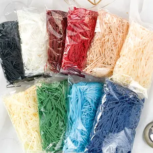 Màu Hồng colour Crinkle cắt giấy điền có thể tái chế Kraft trang trí lafite cỏ giấy vụn giấy phụ cho Hộp quà tặng