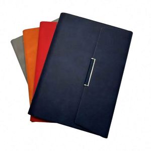 A5 Office Meeting Pu Leather Magnetic Loose-leaf Multifunctional Customized Tri-fold 6 Ring <b>Binder</b> Diary <b>Notebook</b> 100 Sheets - Product Image 1