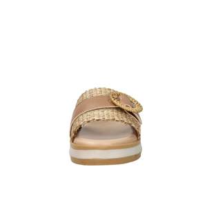 Sandales compensées pour femme Valleverde en cuir beige, talon de 37,4 cm - Product Image 3